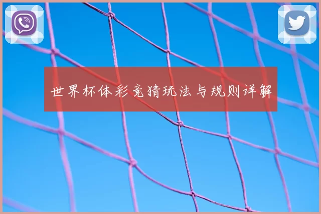 世界杯体彩竞猜玩法与规则详解